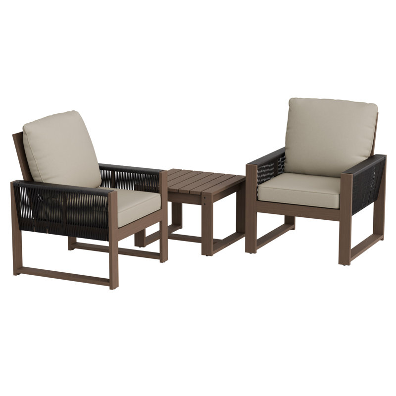 Ensemble de meubles de patio 3 pièces, Beige
