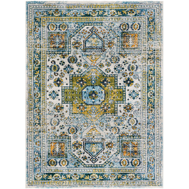Fleeman Oriental Indoor Rug, Rectangle 6'7" x 9'