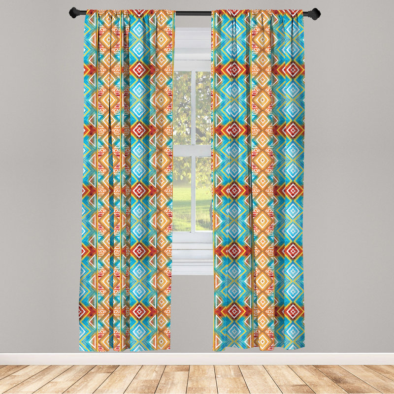 Bohemian Semi-Sheer Rod Pocket Curtain Panels, 28" x 84"