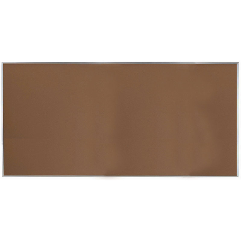 Wall Cork Bulletin Board, 48"H  x 96" W, Grey