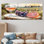 Pamplemousse avec verre de vin dans un paysage viticole I - Vineyard Wall Art - Art mural traditionnel pour le salon 5 pièces