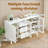 Farmhouse Buffet Cabinet, Coffee Bar With 3 Drawers And Pop-Up Doors, Large Rustic Sideboard For Dining Room, Kitchen, Hallway, And Living Room-2033937127