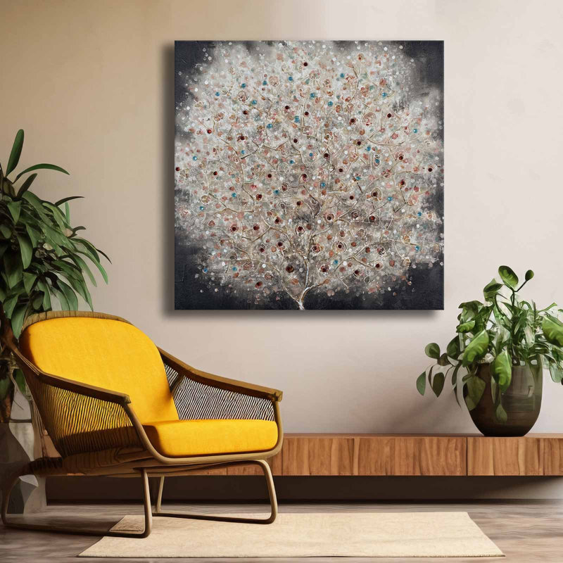 Metallic Jewel Tree Canvas Wall Art