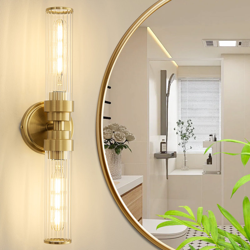 Luminaire de salle de bain à 2 lumières à intensité variable Mercer41 Nanango - Conforme à l'humidité, compatible avec les DEL, installation en 15 minutes