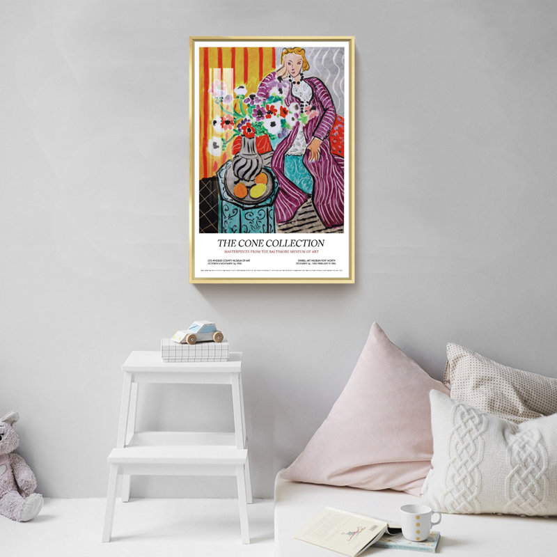 Matisse, reproduction d'art, L 12 po x H 16 po x P 1,3 po, Encadrement doré