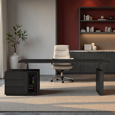 Height-adjustable desk computer table
