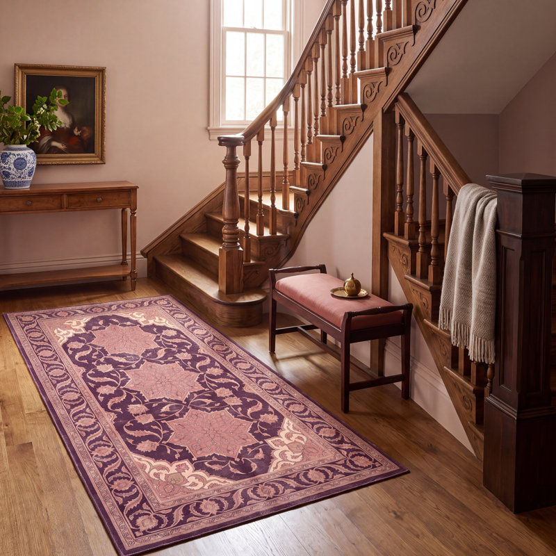 Tapis traditionnel persan à médaillon, motif or, rose, gris et ivoire, lavable à la machine, antidérapant, à poils courts, idéal pour l'intérieur et l'extérieur, adapté aux animaux domestiques, pour salon, chambre, salle à manger, entrée, couloir, bureau.