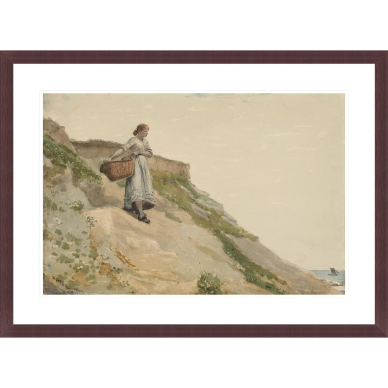 Girl Carrying a Basket by Winslow Homer -Framed Giclee Print, 21.83" H x 29.5" W