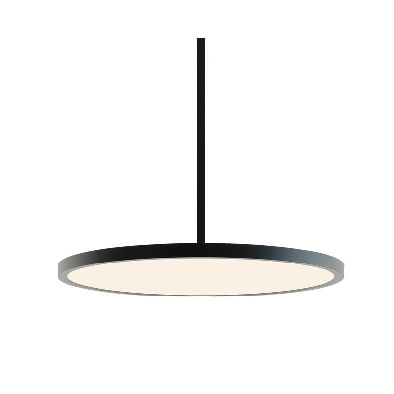Luminaire suspendu simple en forme de cercle à 1 lumière DEL, H 1 po x l 20 po x P 20 po, Noir