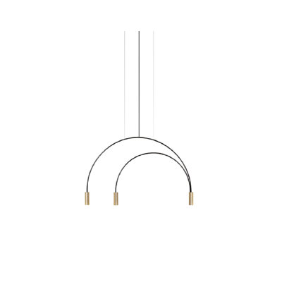 Milla 3 - Light Black/Gold Dome Pendant