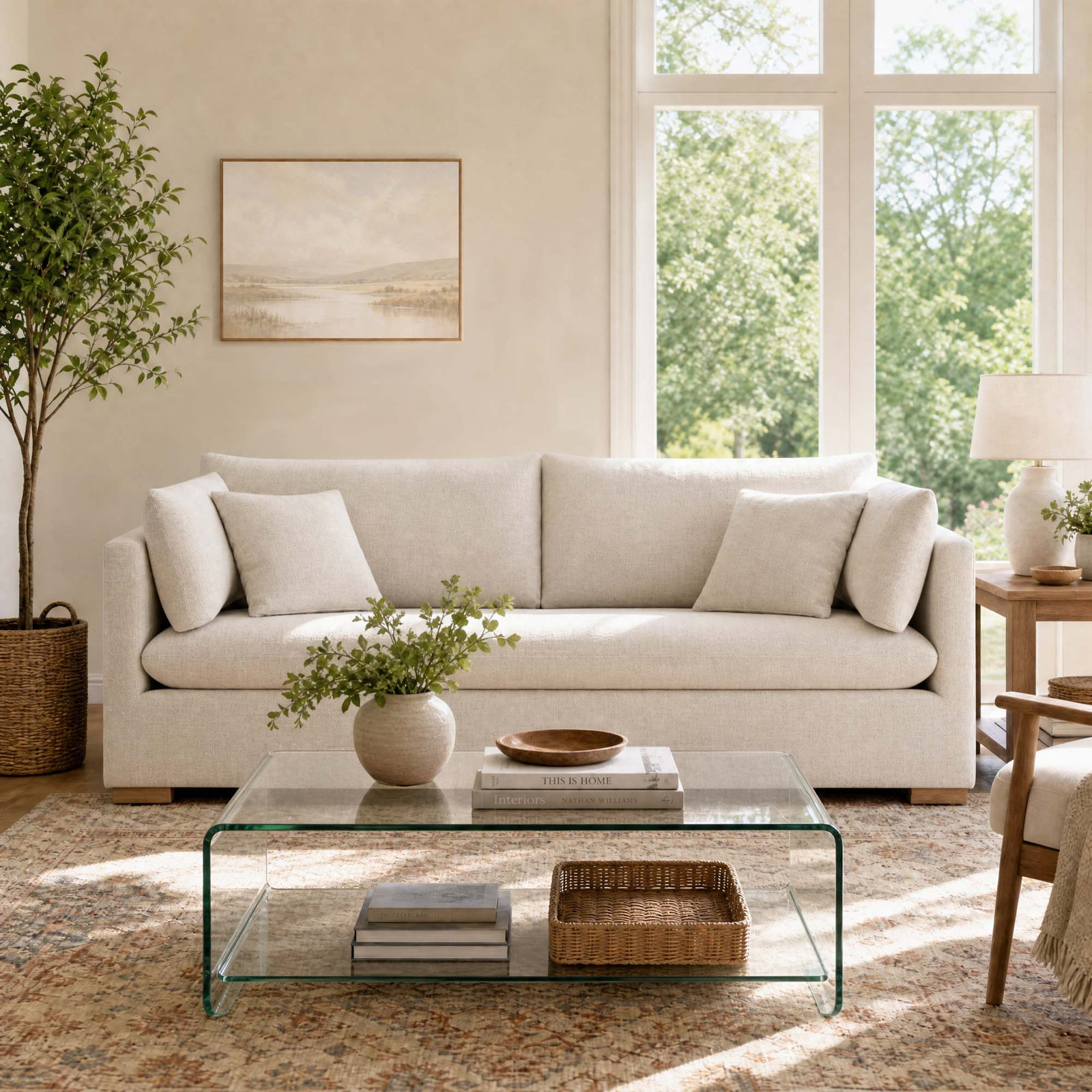 Upholstered Sofa, Nathan Wheat