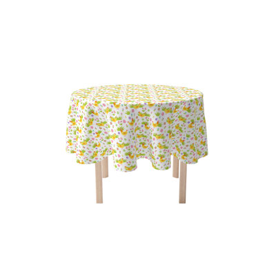 Gabrial Round Floral Cotton Twill Tablecloth