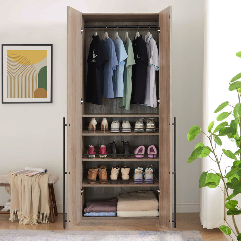 Armoire-penderie 32 "en gris rustique Lee, Gris
