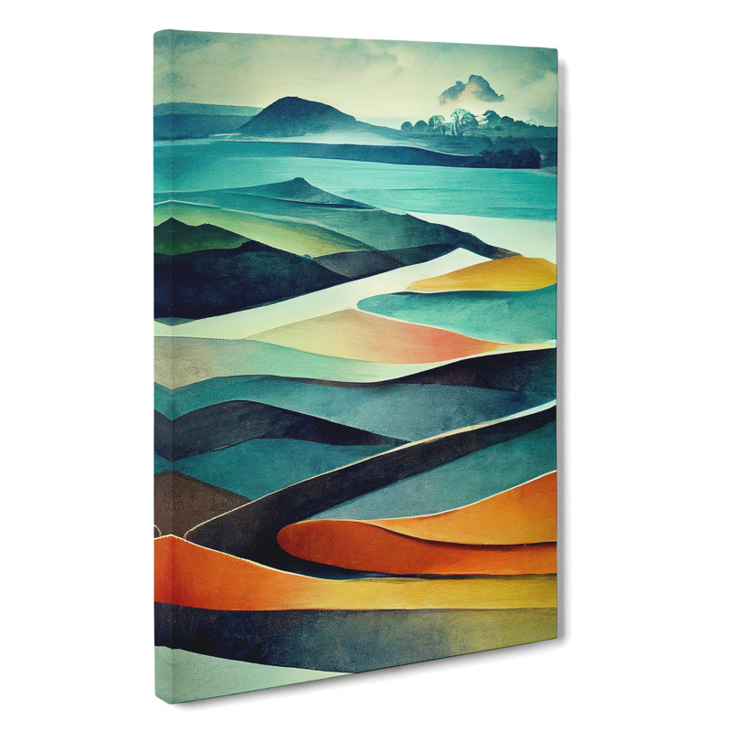 Meadow Landscape In Abstract No.5 - Wrapped Canvas, 50cm H x 35cm W x 3cm D