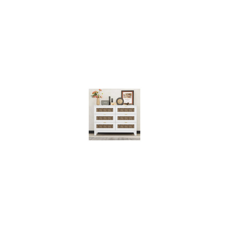 Commode de rangement Kaina Rustic Farmhouse, Blanc