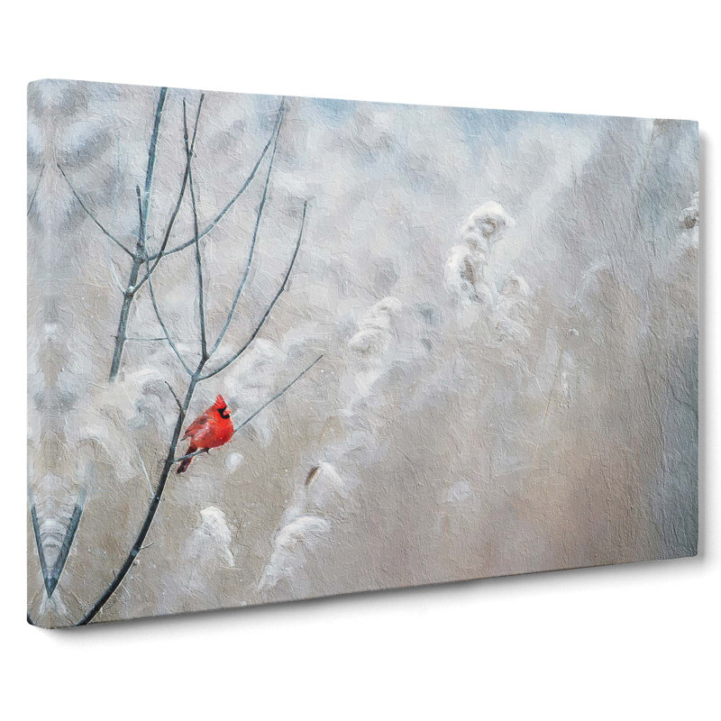 Cardinal Bird - Wrapped Canvas Print, 35cm H x 50cm W x 3cm D