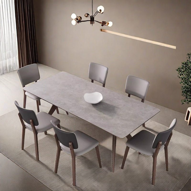 Modern simple table chair combination, H 29,5 po x L 55,1 po x l 31,4 po