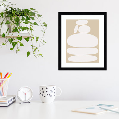 «Zen River Rocks Neutral» par The Creative Bunch, reproduction d'art sur toile