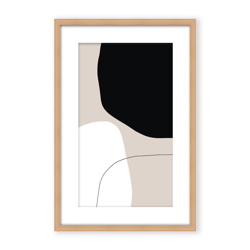Abstract Pairing by  - Picture Frame Painting on Paper, 48" H x 32" W x 1.125" D, Black, Framed Print