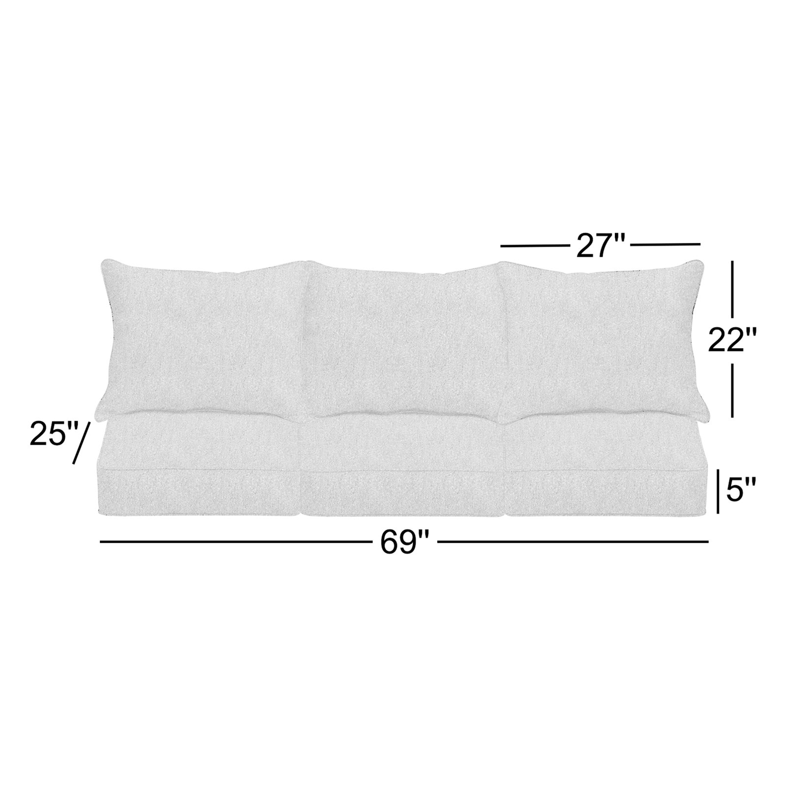 23" Sunbrella® Seat and Back Cushion, Improve Indigo Sunbrella®