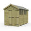 Total Sheds 6ft x 10ft Apex Garden Shed - Double Door - With Windows - Pressure Treated Timber - UK Manufactured