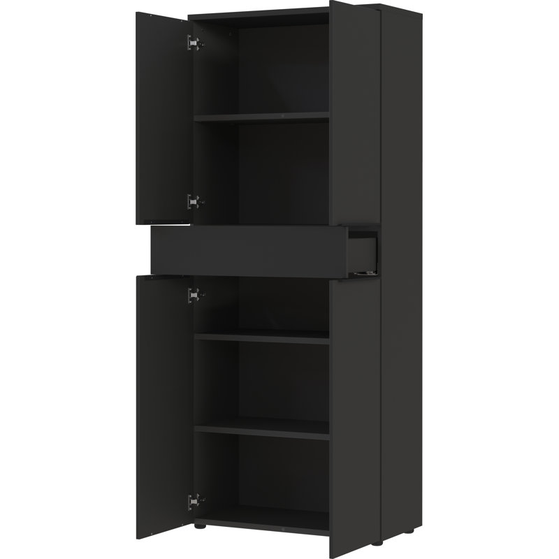 Mastandrea 4 -Door 1 -Drawer Storage Cabinet, Graphite
