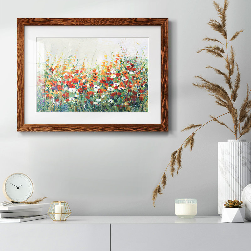 «Garden in Bloom II» - reproduction encadrée rustique avec tableau mat, Érable, H 14 po x l 20 po