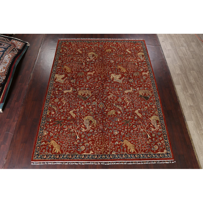 Tapis Tabriz à motif végétal à teinture végétale noué à la main 9 x 11