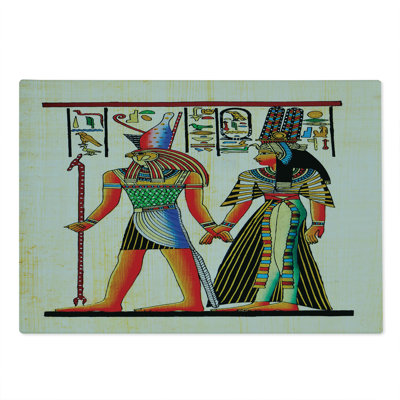 Ambesonne Egyptian Cutting Board Large Size Papyrus Building Multicolor
