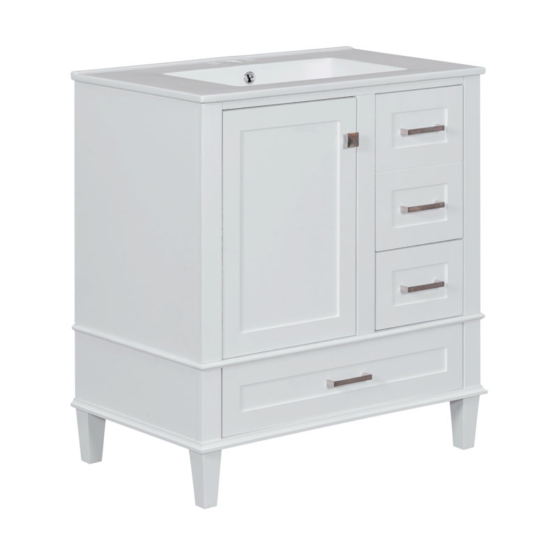 Susse 18.3'' Single Bathroom Vanity with Top, White