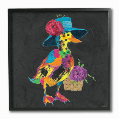 «Playful Duck with Hat Rainbow», reproduction de dessin