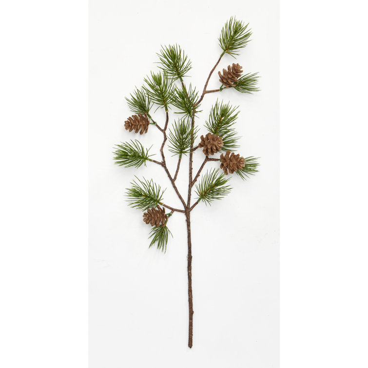 Set of 6: Snow Covered Pine Picks with Lifelike Brown Pine Cones