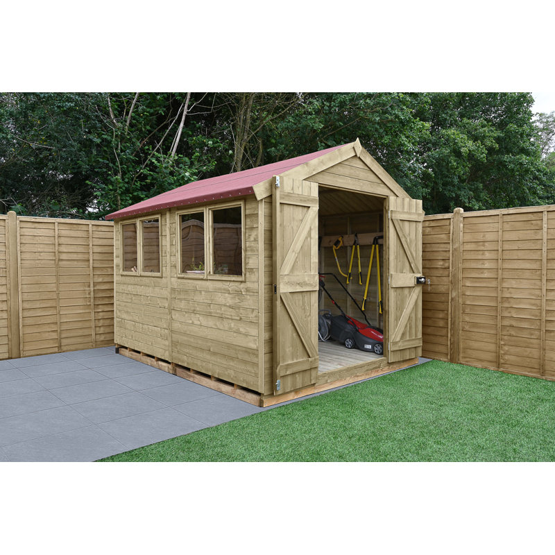 Apex Solid Wood Garden Shed, No