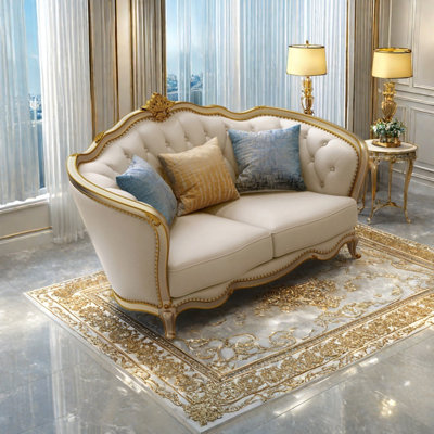 American-style light luxury leather sofa