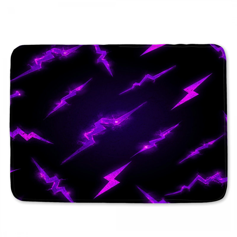 Tapis de bain mauve à éclairs mauves, 24in W x 17in L