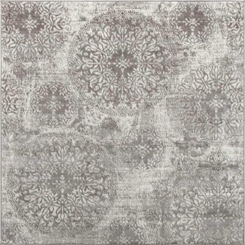 Brandt Performance Light Grey Rug, Square 5'3", Grey