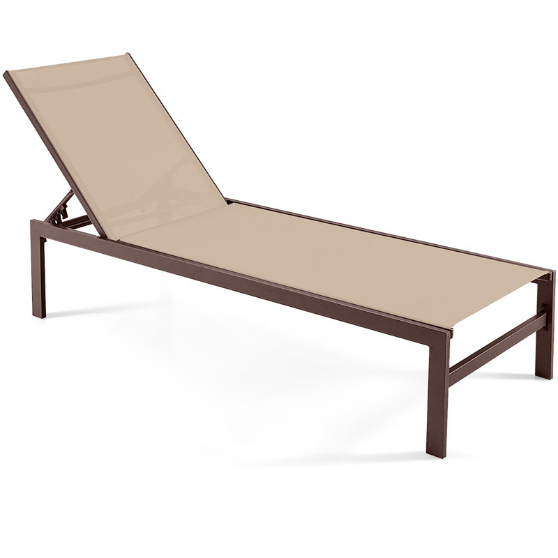 Chaise longue inclinable 66,5 po Kinnas, Brun