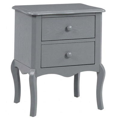 Malvaceae Gray 2 Drawers 19In. Nightstand