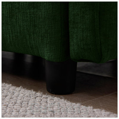 Canapé modulaire modulaire avec tissu en chenille doux, 3 places et repose-pieds, forme de L pour des espaces de vie confortables