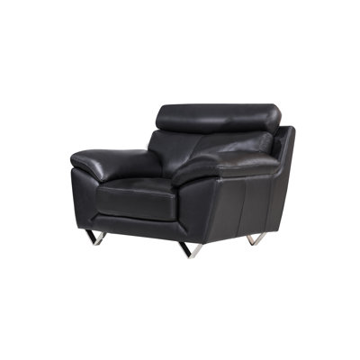 Fauteuil club en cuir pleine fleur de 46 po de largeur Balyon