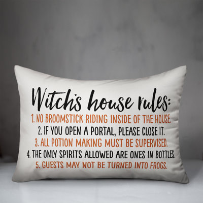  Witch House Rules Lumbar Pillow
