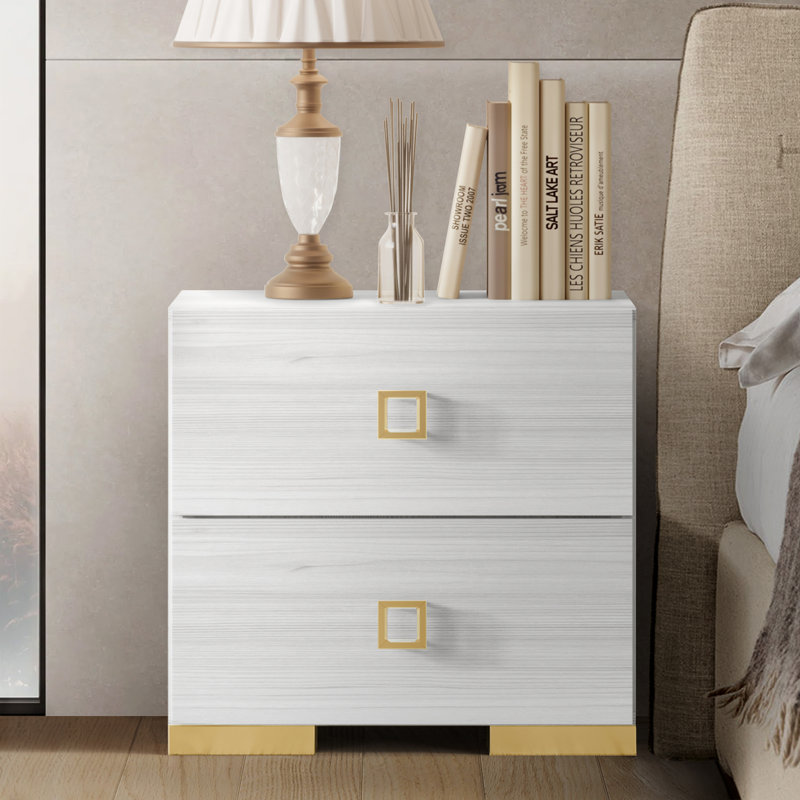 Titian Manufactured Wood Nightstand, White, 1
