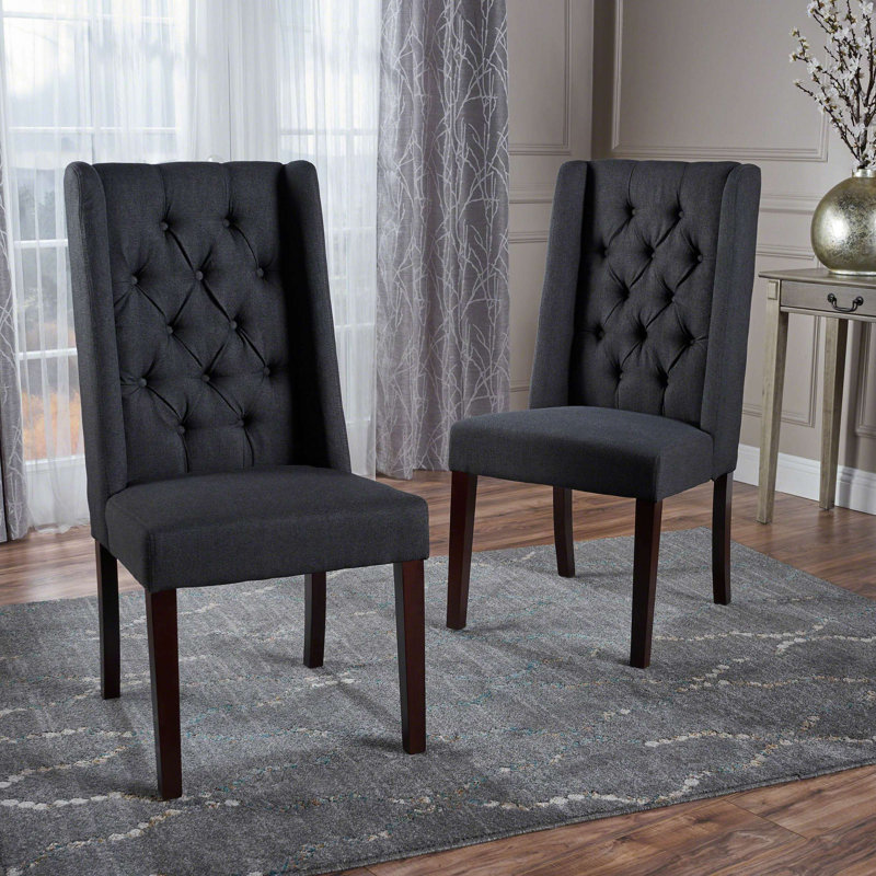 Chaise de salle à manger [Ensemble de 2 pièces], Gris anthracite