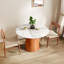 Petite table de salle à manger ronde sur pied en bois massif de 43 po pour 2 à 4 personnes - blanc gris-89205028-89205035-89205039