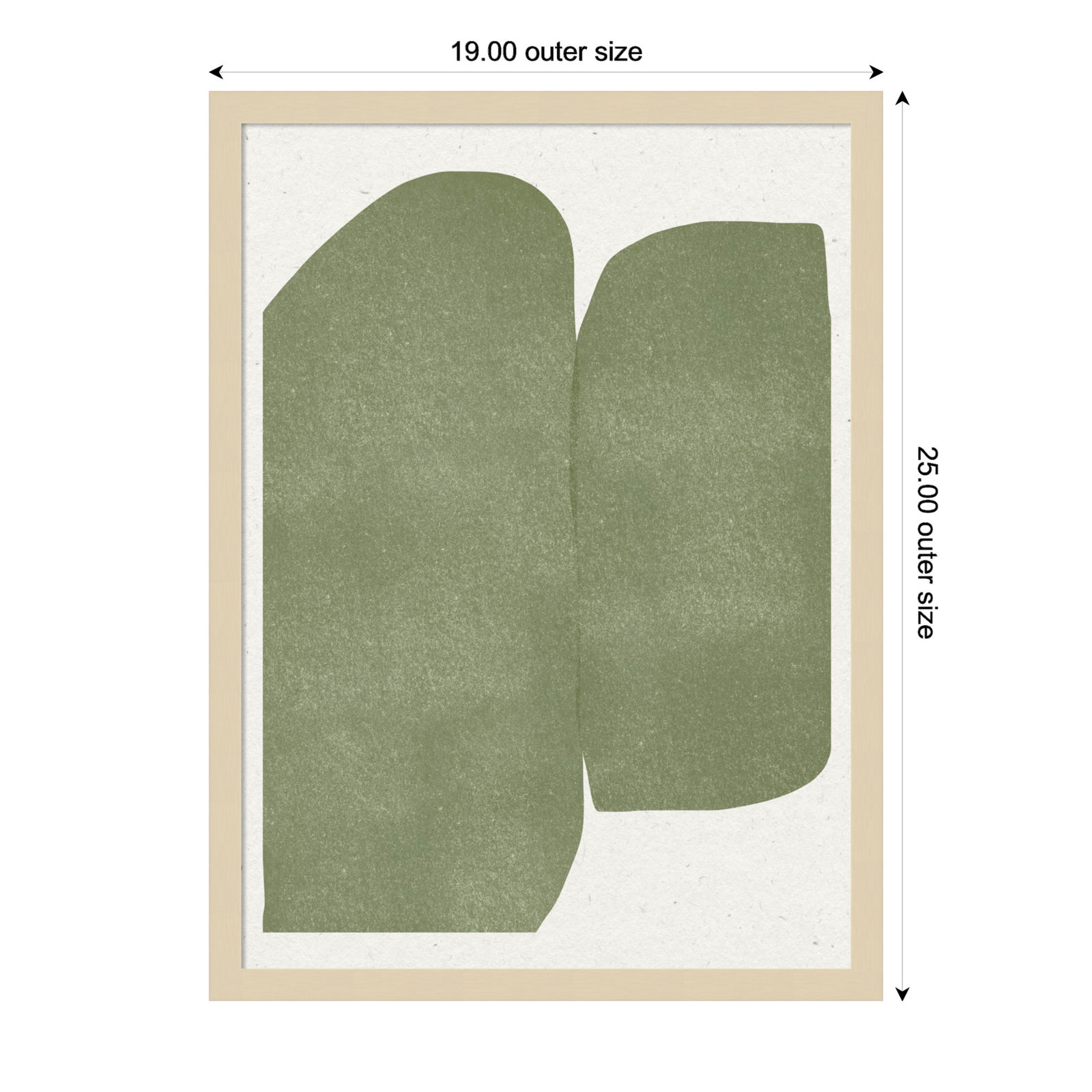 Rooney "Green Paper Cut Modern" Print, 25" H x 19" W, Brown