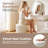 Round Ottoman with Storage Set of 2,Vanity Stool with Storage for Bedroom, Ottoman Coffee Table, Small Velvet Foot Stool for Living Room-696015232