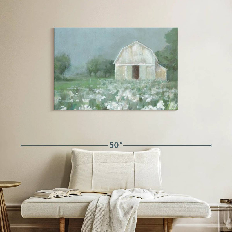 Pré de grange blanche, H 26 po x l 39 po