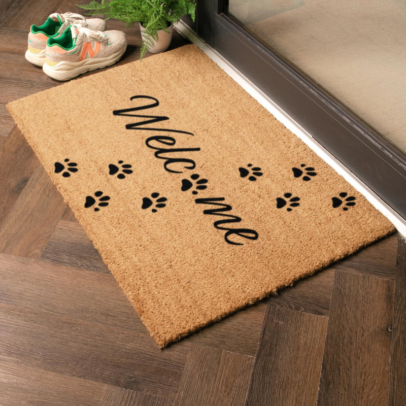 Welcome Paws Coir Doormat, 90cm W x 60cm L