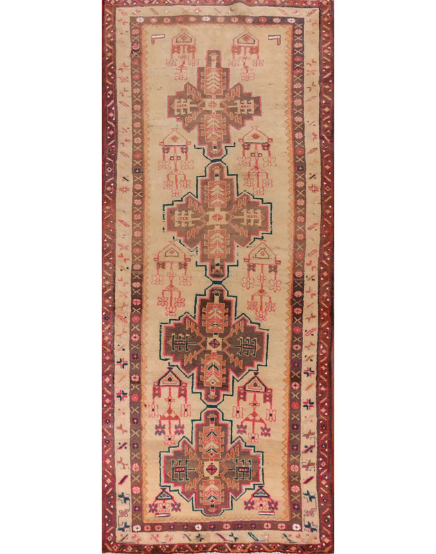 Tapis de couloir géométrique traditionnel 4x11