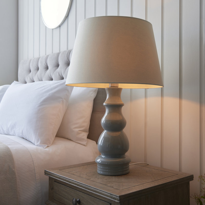 Exeter Ceramic Table Lamp, Ivory, 66cm H x 40.5cm W x 40.5cm D